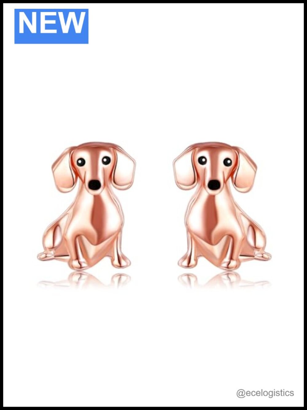 Dachshund Stud Earrings 925 Sterling Silver Gold Plated Cute Dog Jewelry Gift